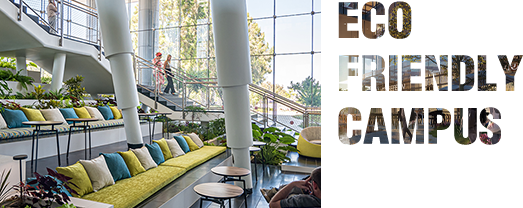 תמונת החזית הירוקה של קמפוס אמות חולון - eco friendly campus